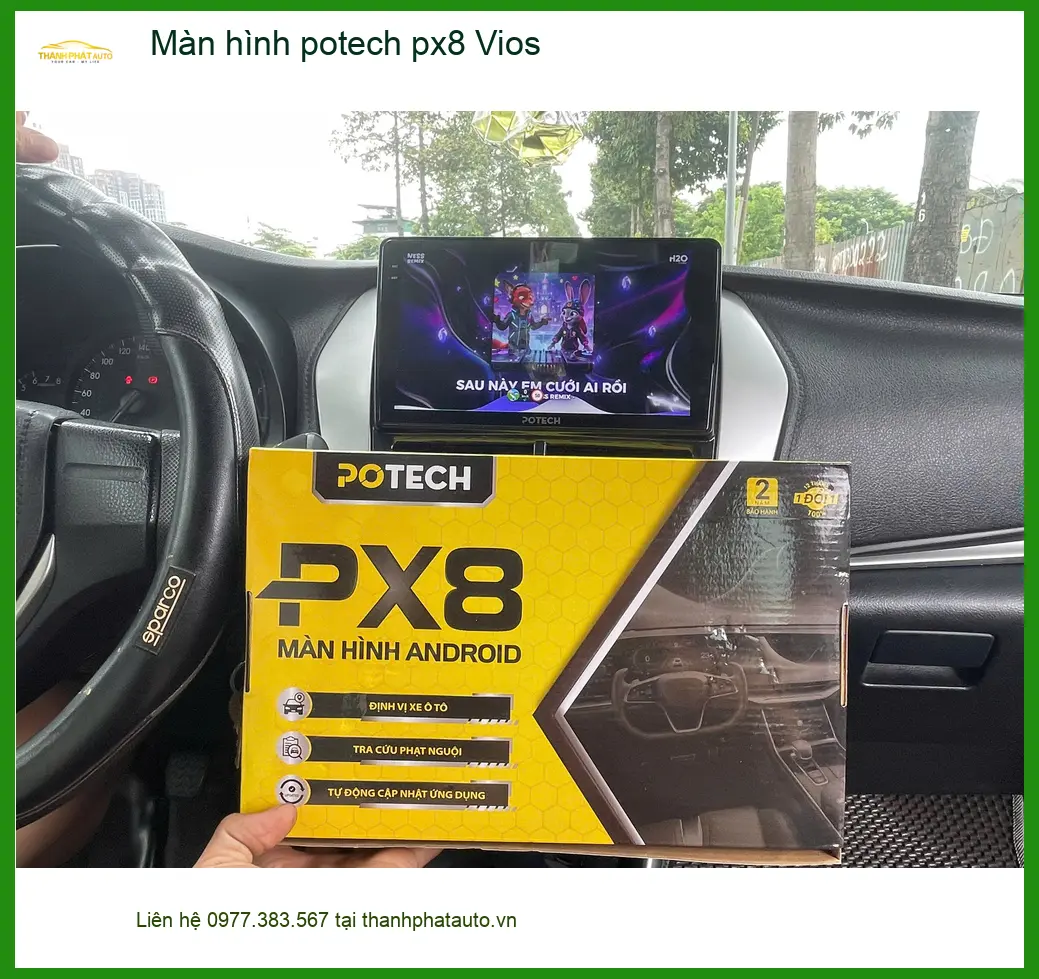 Chị Thảo lắp màn hình Potech PX8 cho Vios tại Quận 2 để nâng tầm giải trí ảnh thực tế 3
