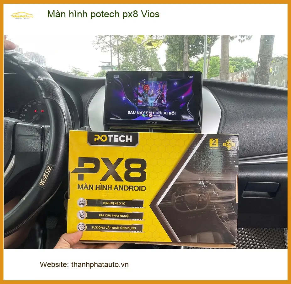 Anh Minh lắp màn hình Potech PX8 cho Toyota Vios tại Quận 3
