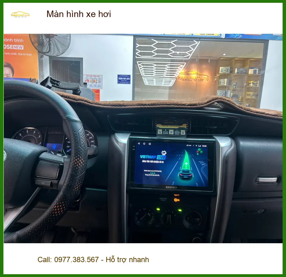 Anh Vỹ lắp màn hình xe hơi Hyundai SantaFe tại Quận 7 để nâng tầm tiện ích giải trí ảnh thực tế 2