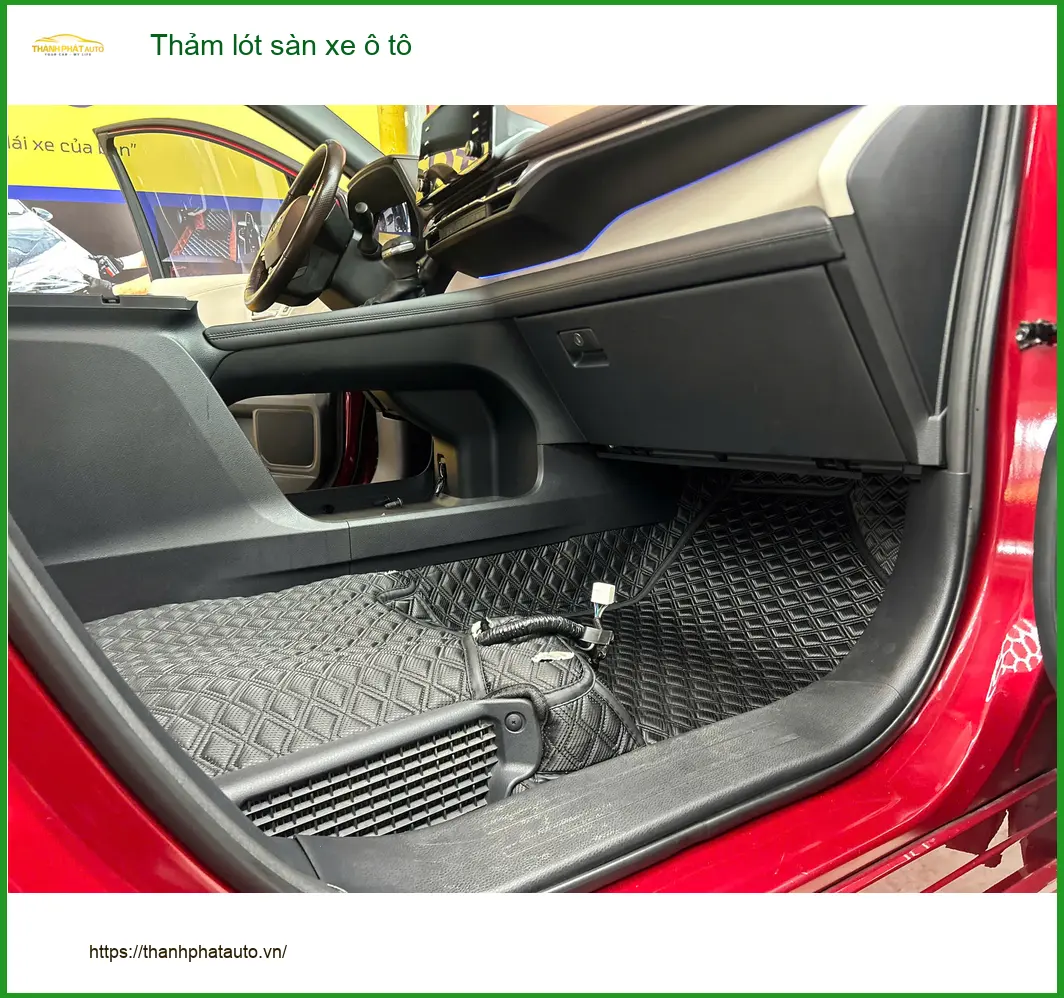 Anh Khang đặt thảm lót sàn ô tô Hyundai Santa Fe tại Quận 2 bền đẹp ảnh thực tế 2