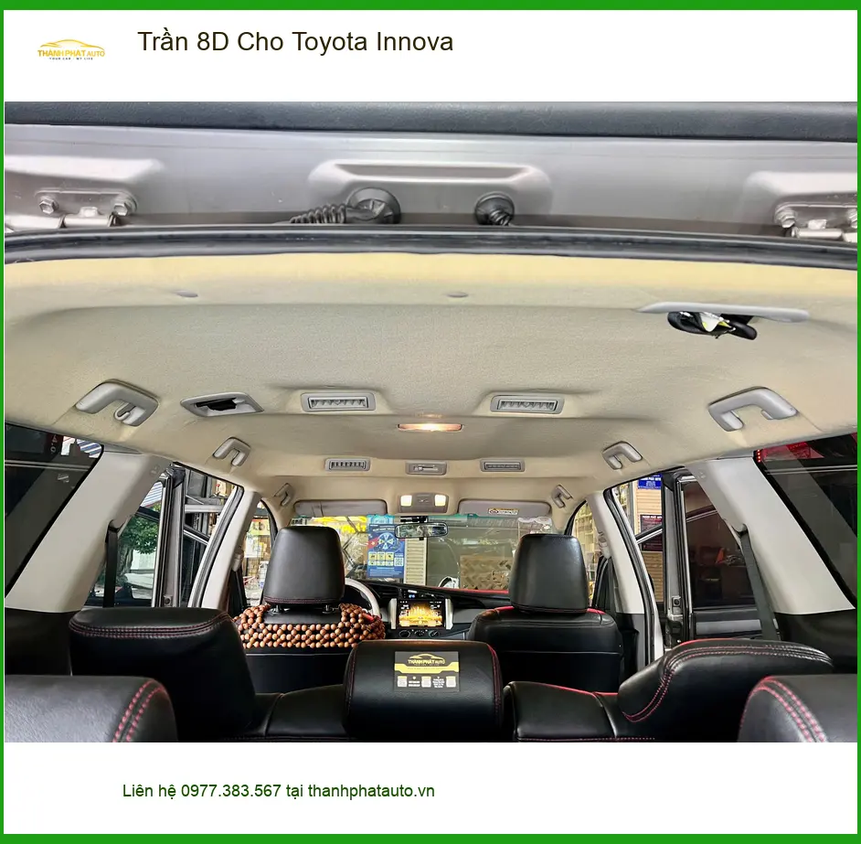 Chú Minh độ trần 8D cho Toyota Innova tại Thủ Đức để nội thất sang trọng hơn ảnh thực tế 3