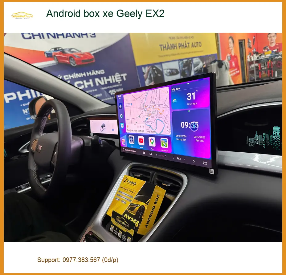 Trung tâm lắp Android box xe Geely EX2 uy tín tại Quận 12 cho Anh Khải ảnh thực tế 5
