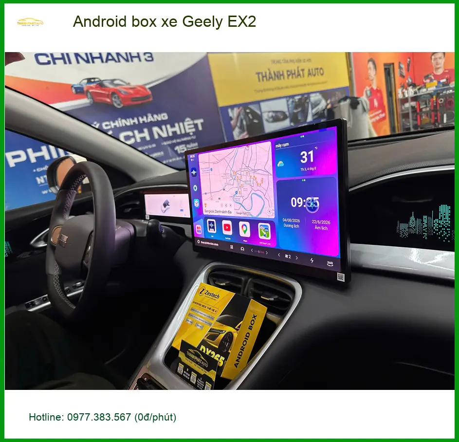 Chú Vĩnh lắp Android box xe Geely EX2 tại Quận Bình Thạnh để xem Youtube trên đường đi làm