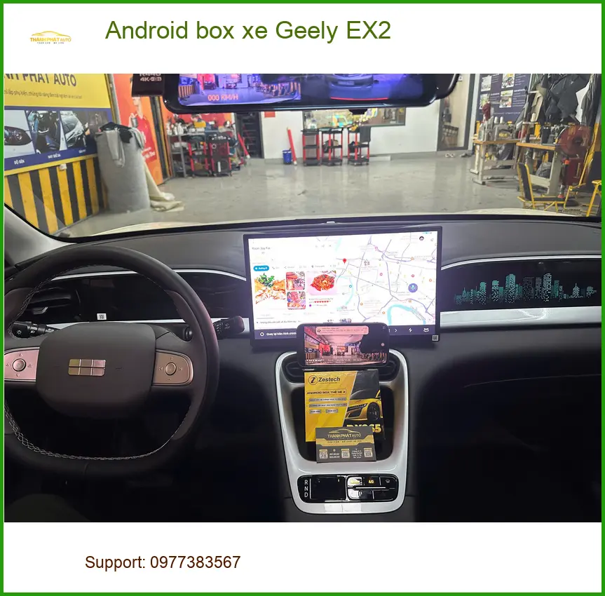 Anh Khánh lắp Android box xe Geely EX2 tại Hóc Môn để có nhiều tính năng giải trí hơn