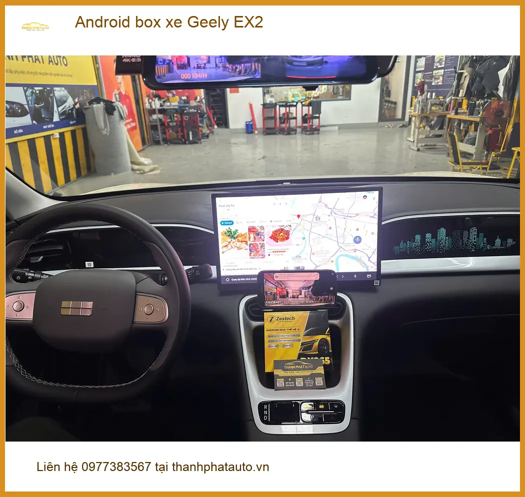 Anh Bình Minh lắp Android Box xe Geely EX2 tại Quận 6 để xem YouTube