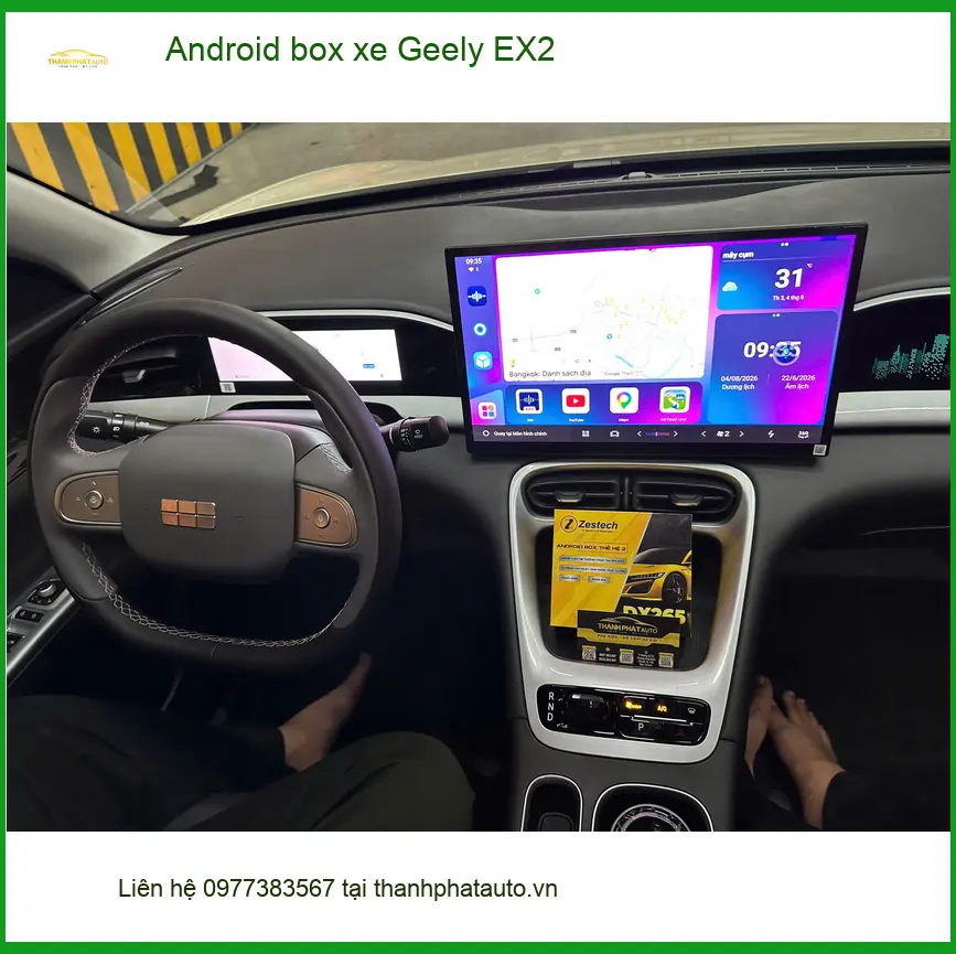 Anh Bình Minh lắp Android Box xe Geely EX2 tại Quận 6 để xem YouTube ảnh thực tế 2