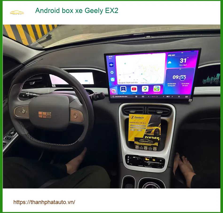 Anh Khánh lắp Android box xe Geely EX2 tại Hóc Môn để có nhiều tính năng giải trí hơn ảnh thực tế 2