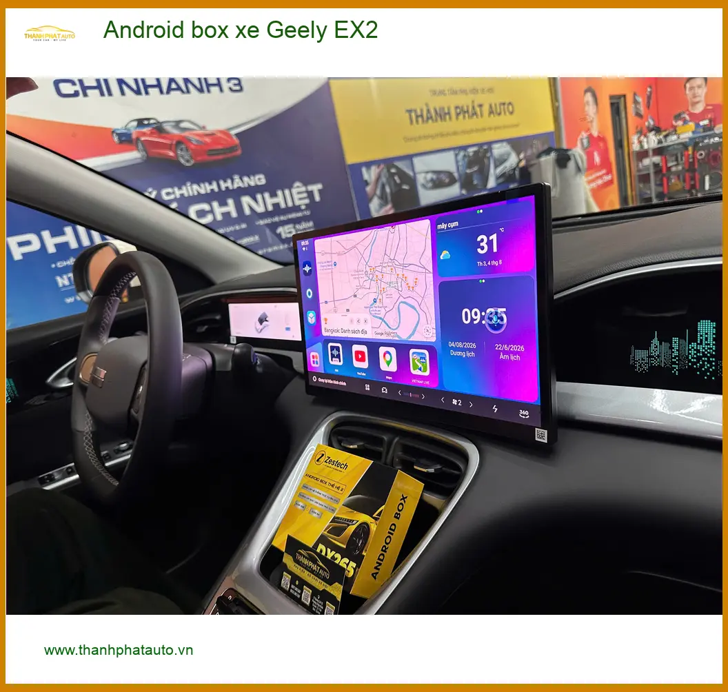 Chị Thảo gắn Android Box xe Geely EX2 ở Quận 7, tiện lợi giải trí trên hành trình dài ảnh thực tế 3