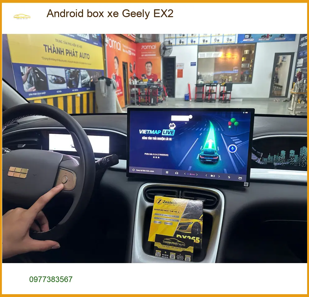 Anh Bình Minh lắp Android Box xe Geely EX2 tại Quận 6 để xem YouTube ảnh thực tế 3