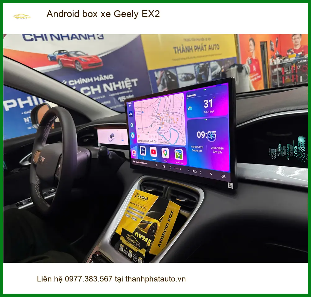 Anh Bình Minh lắp Android Box xe Geely EX2 tại Quận 6 để xem YouTube ảnh thực tế 5