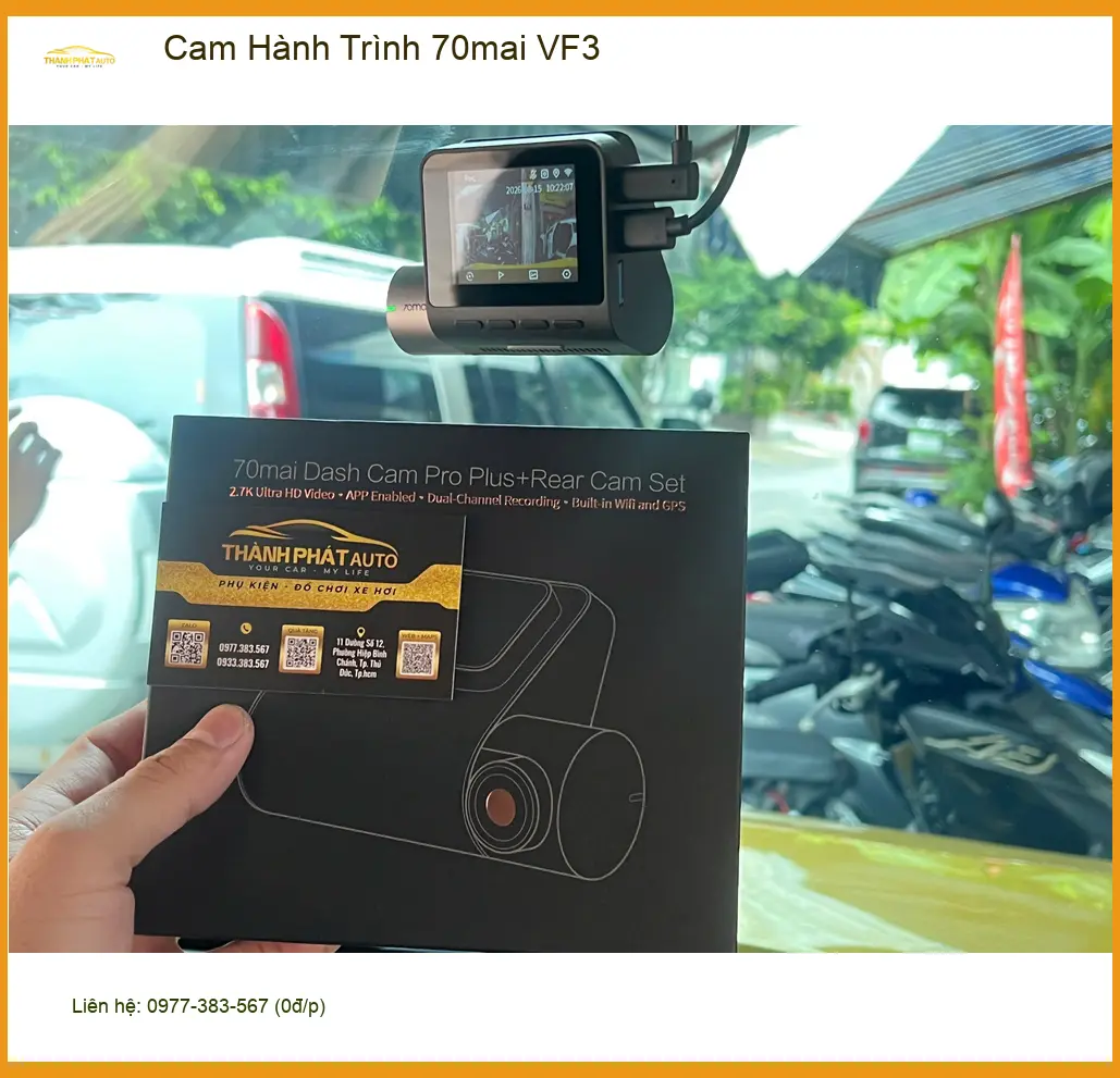 Chị Minh Anh lắp Cam Hành Trình 70mai VF3 tại Quận Thủ Đức để an tâm di chuyển.