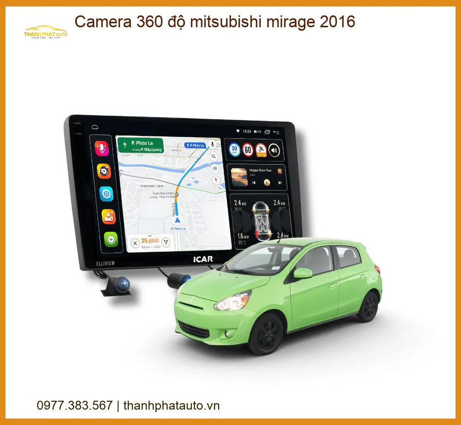 Camera 360 độ Mitsubishi Mirage 2016 - Địa Chỉ Lắp Đặt Uy Tín TPHCM