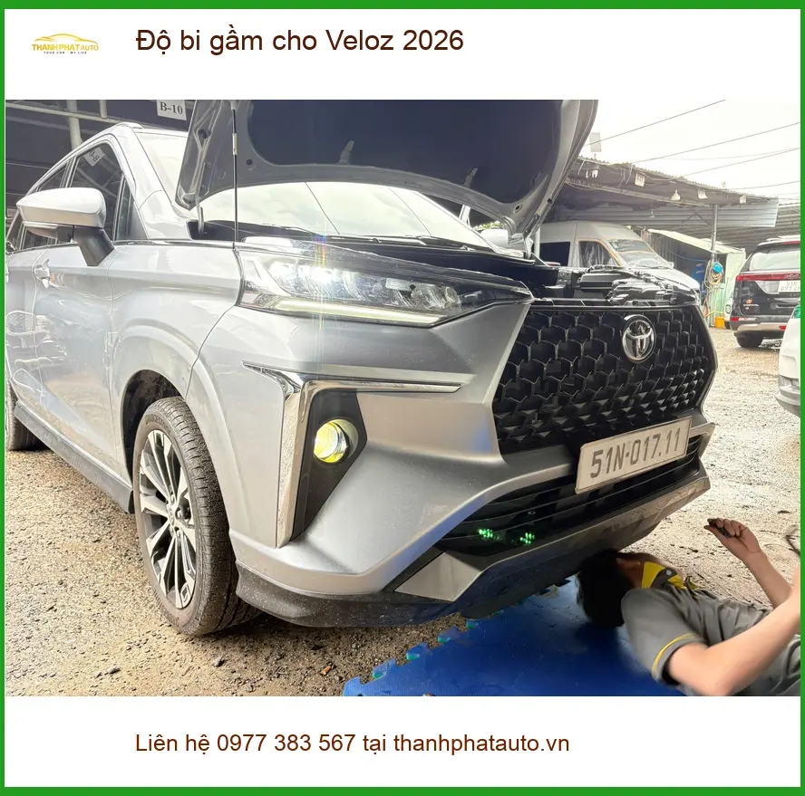 Anh Hoàng Minh độ bi gầm Veloz 2026 tại Thủ Đức cho ánh sáng tốt hơn