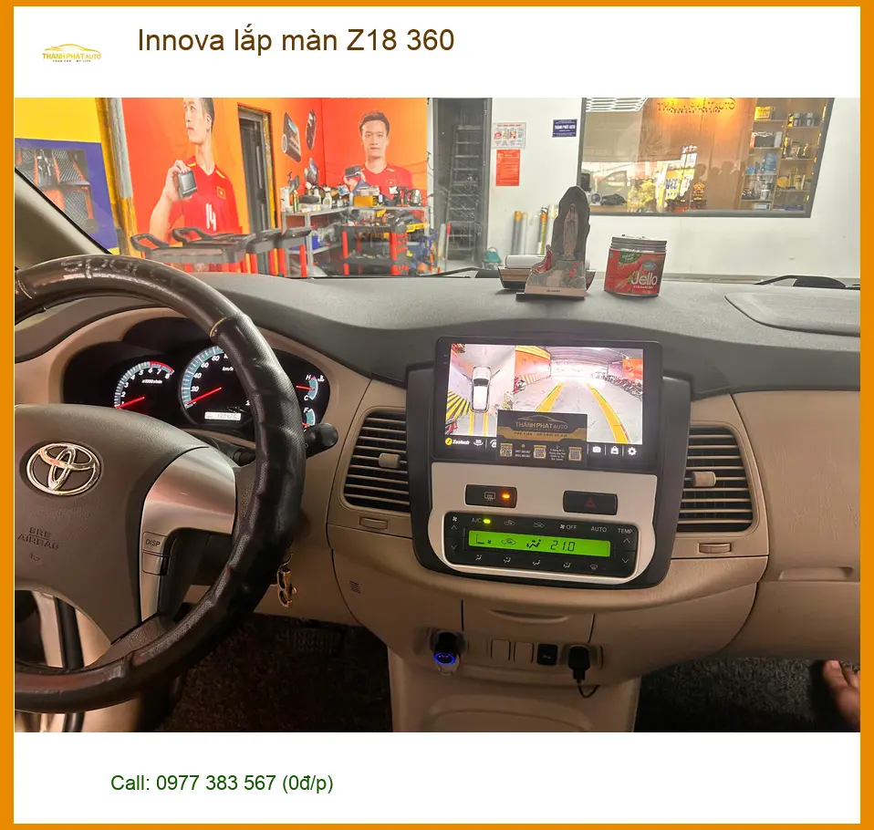 Anh Khải lắp màn hình Z18 360 cho Innova tại Quận 12 để an tâm hơn khi đỗ xe