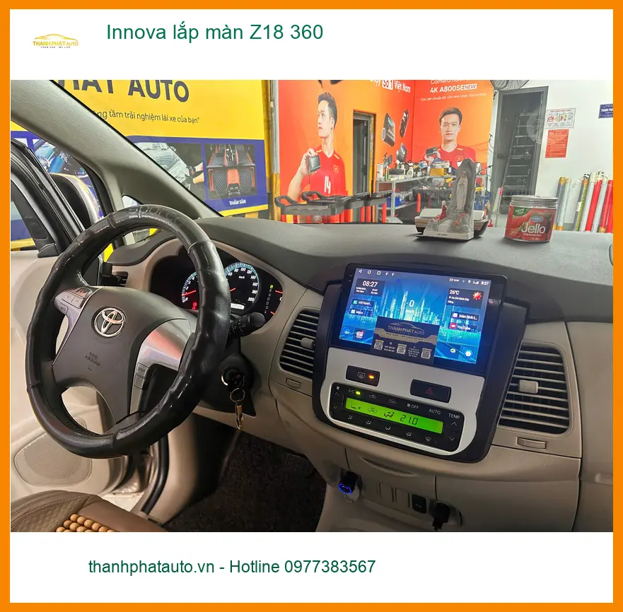 Anh Khải lắp màn hình Z18 360 cho Innova tại Quận 12 để an tâm hơn khi đỗ xe ảnh thực tế 3