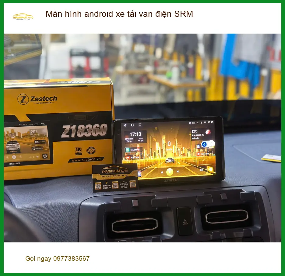 Anh Kiên lắp màn hình Android xe tải van điện SRM tại Quận 12 để tiện theo dõi lộ trình và giải trí ảnh thực tế 2