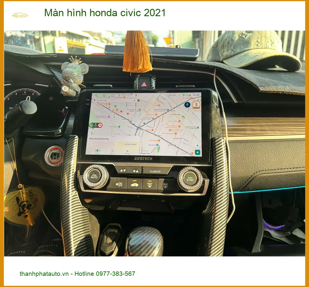 Anh Kiên lắp màn hình Honda Civic 2021 tại Quận 12 để nâng tầm trải nghiệm lái ảnh thực tế 2