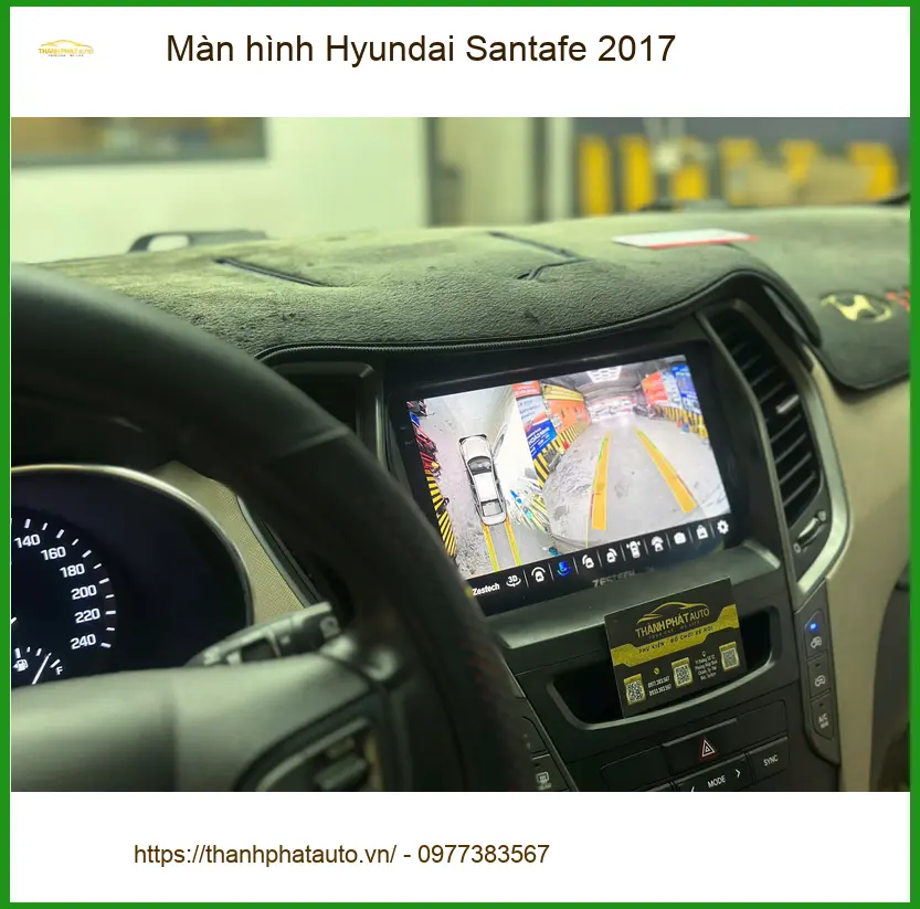 Anh Kiên lắp màn hình Hyundai Santafe 2017 tại Quận 12 vì màn hình zin không còn nhạy