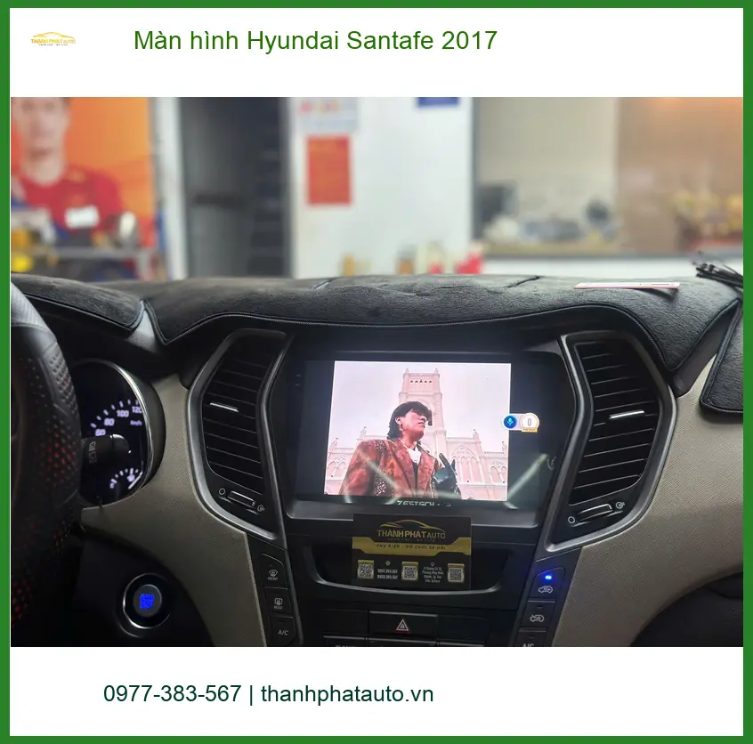 Anh Kiên lắp màn hình Hyundai Santafe 2017 tại Quận 12 vì màn hình zin không còn nhạy ảnh thực tế 2