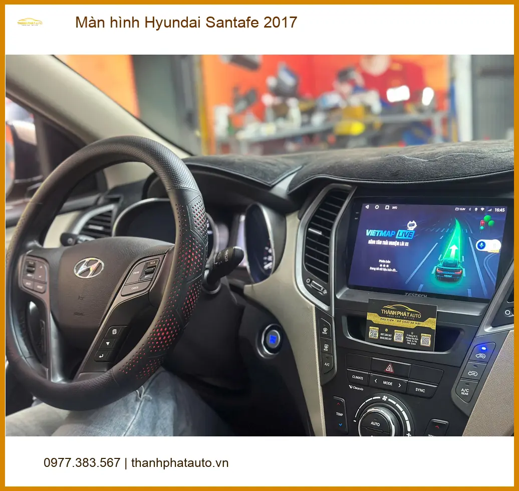 Anh Kiên lắp màn hình Hyundai Santafe 2017 tại Quận 12 vì màn hình zin không còn nhạy ảnh thực tế 5