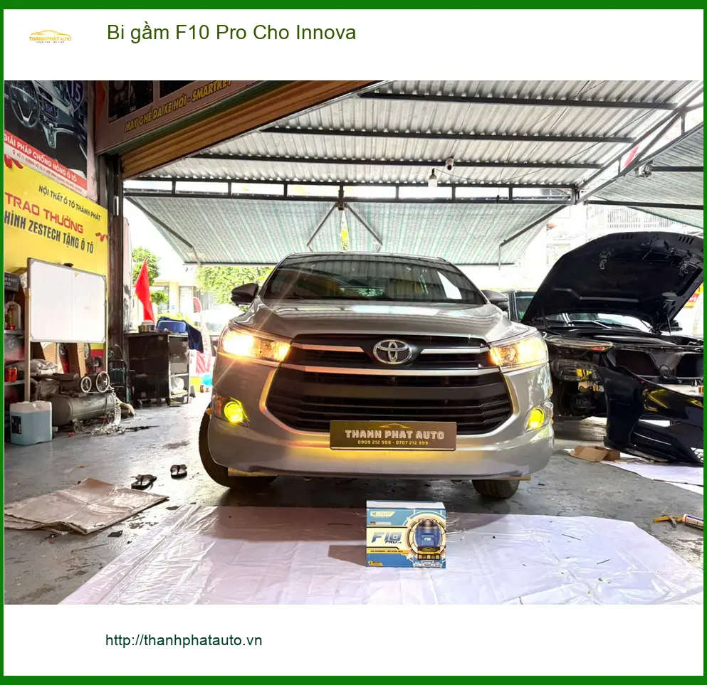 Chú Tấn lắp bi gầm F10 Pro cho Toyota Innova tại Quận Thủ Đức vì đèn zin yếu ảnh thực tế 4