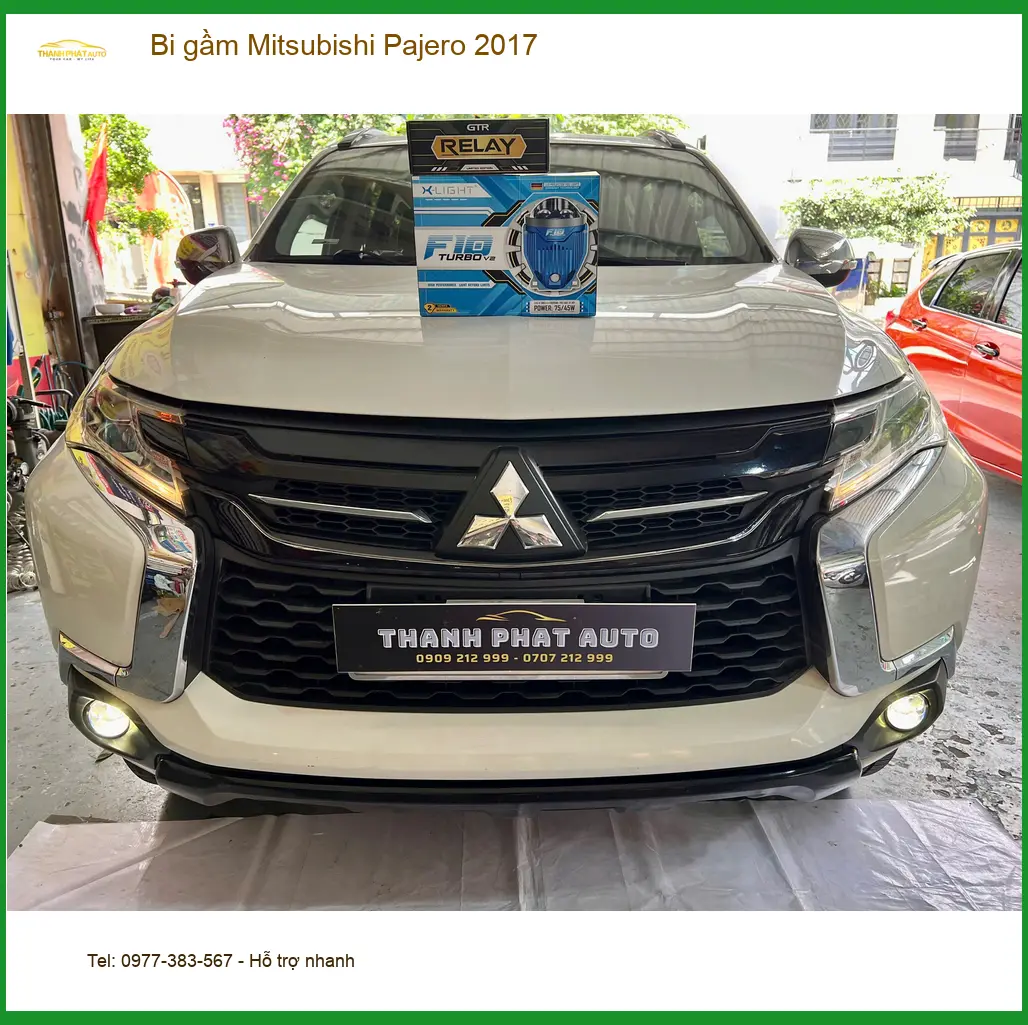 Anh Tùng độ bi gầm Mitsubishi Pajero 2017 tại Thủ Đức vì đèn zin yếu ảnh thực tế 2