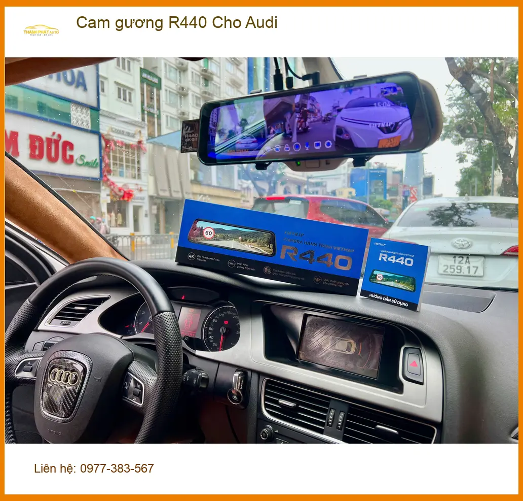 Anh Minh lắp cam gương R440 cho Audi tại Quận Thủ Đức để tăng tầm nhìn khi di chuyển ảnh thực tế 2