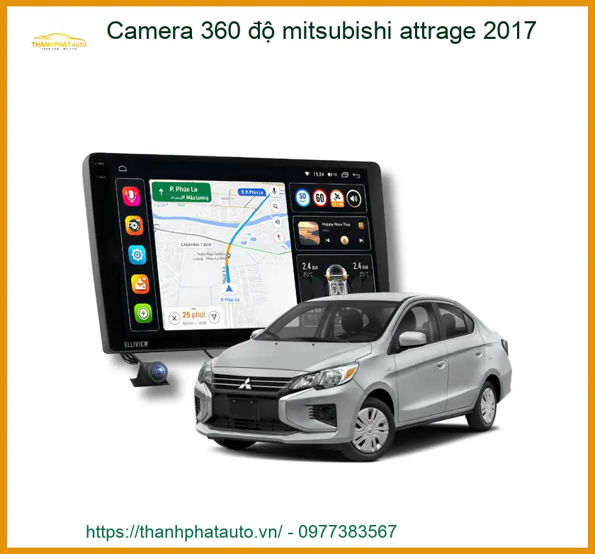 Camera 360 độ Mitsubishi Attrage 2017 - Địa Chỉ Lắp Đặt Uy Tín TPHCM