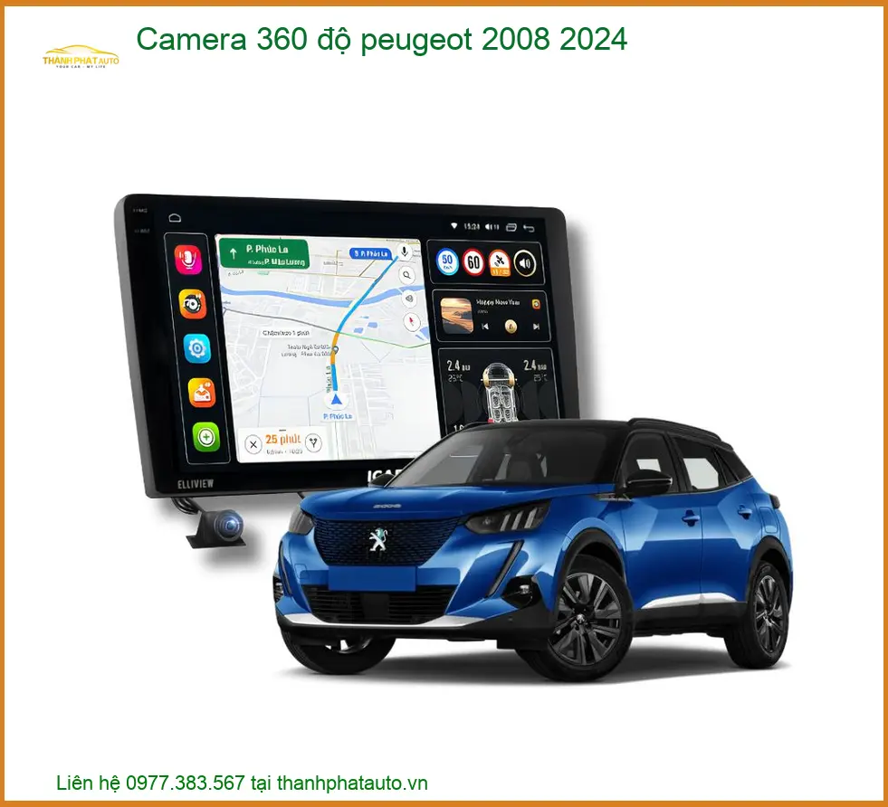 Camera 360 độ Peugeot 2008 2024 - Trung Tâm Lắp Đặt Uy Tín TPHCM