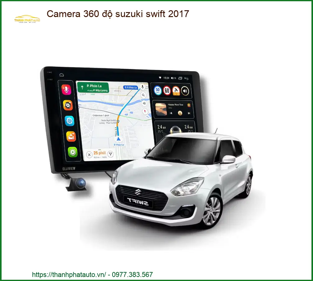 Camera 360 độ Suzuki Swift 2017 - Đơn Vị Nâng Cấp Giá Tốt TPHCM
