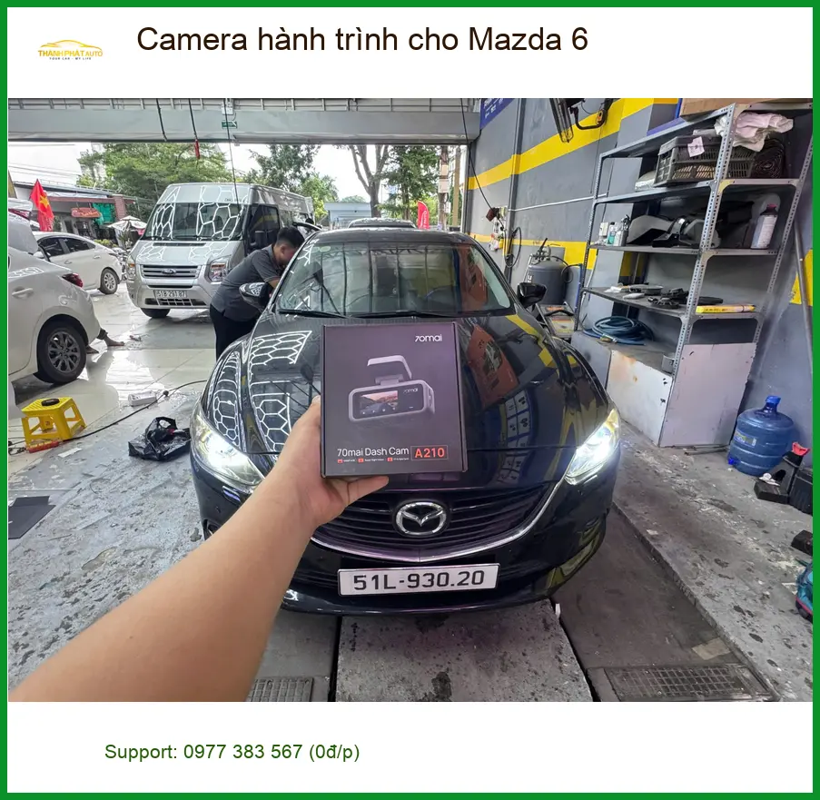 Chị Thảo lắp camera hành trình cho Mazda 6 tại Quận 9 để ghi lại hành trình an toàn ảnh thực tế 5