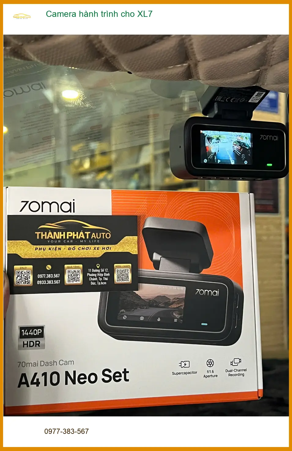 Anh Trường lắp Camera hành trình cho XL7 Quận Thủ Đức vì lo ngại va chạm