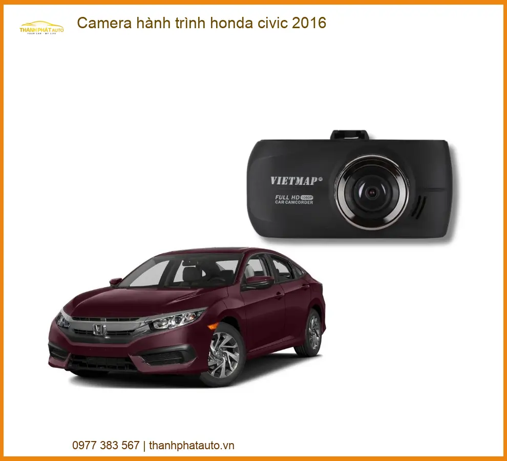 Camera hành trình Honda Civic 2016 - Trung Tâm Lắp Đặt Uy Tín TPHCM