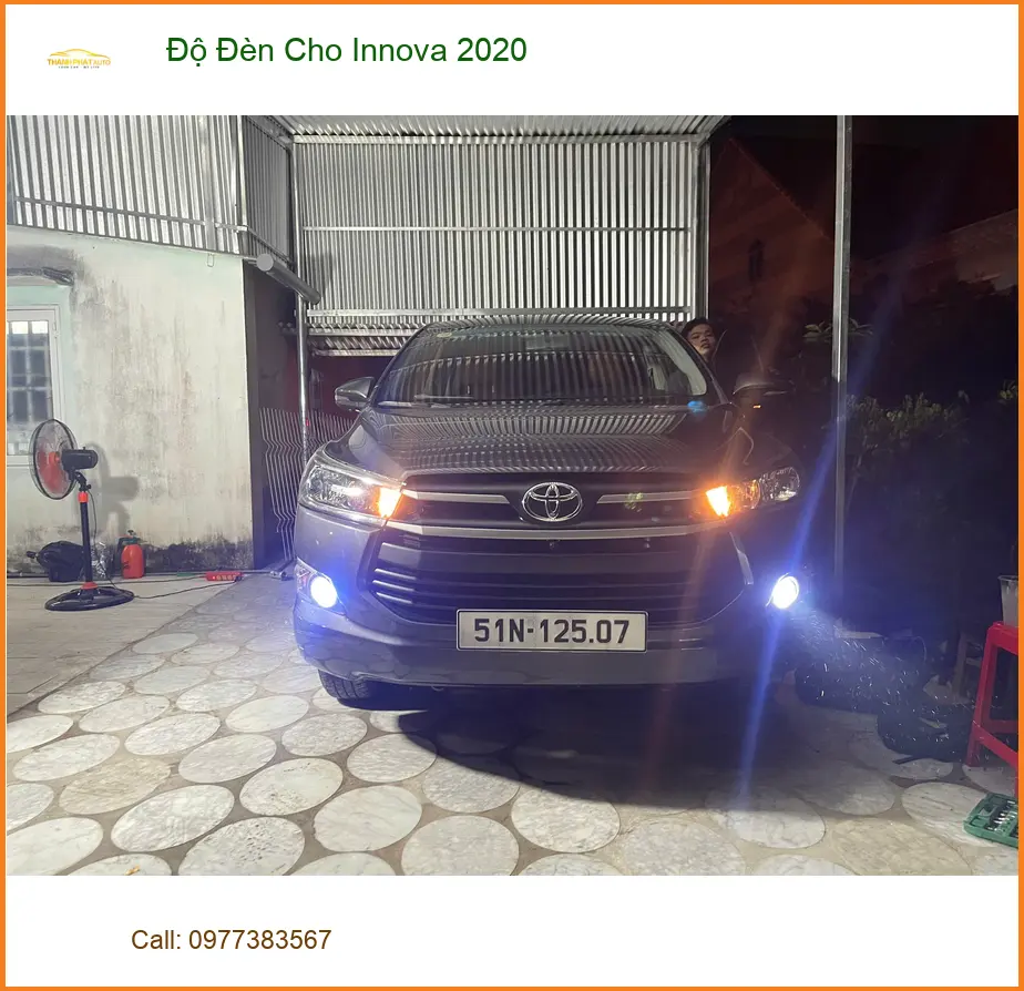 Anh Khánh độ đèn cho Innova 2020 tại Quận 9 để cải thiện tầm nhìn lái xe đêm ảnh thực tế 4