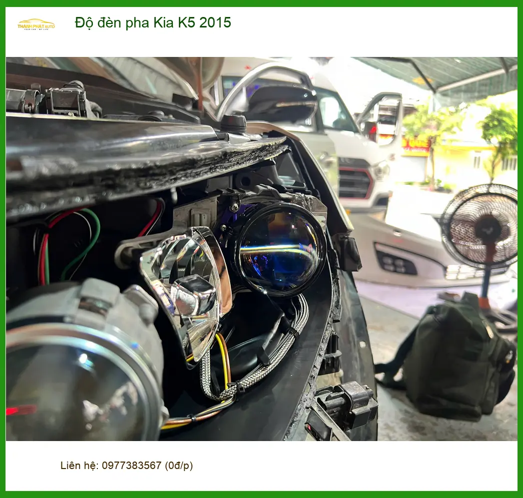 Anh Vỹ độ đèn pha Kia K5 2015 tại Thủ Đức để cải thiện tầm nhìn khi lái xe đêm