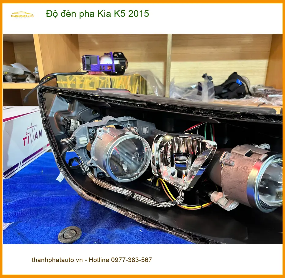 Anh Vỹ độ đèn pha Kia K5 2015 tại Thủ Đức để cải thiện tầm nhìn khi lái xe đêm ảnh thực tế 4