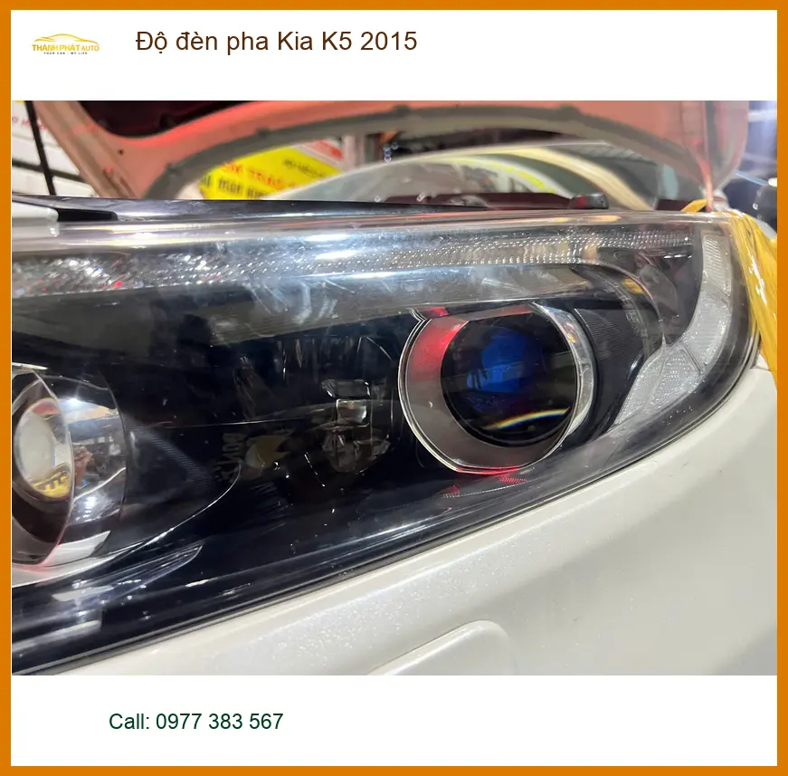 Anh Vỹ độ đèn pha Kia K5 2015 tại Thủ Đức để cải thiện tầm nhìn khi lái xe đêm ảnh thực tế 5