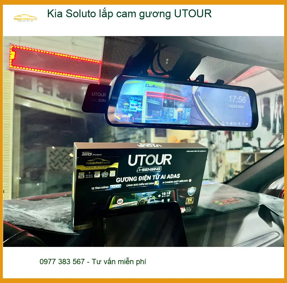 Anh Minh lắp cam gương UTOUR Kia Soluto tại Thủ Đức để lái xe an toàn ảnh thực tế 3
