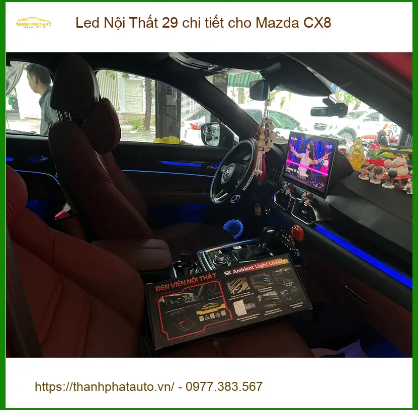 Anh Minh lắp Led Nội Thất 29 chi tiết cho Mazda CX8 tại Thủ Đức