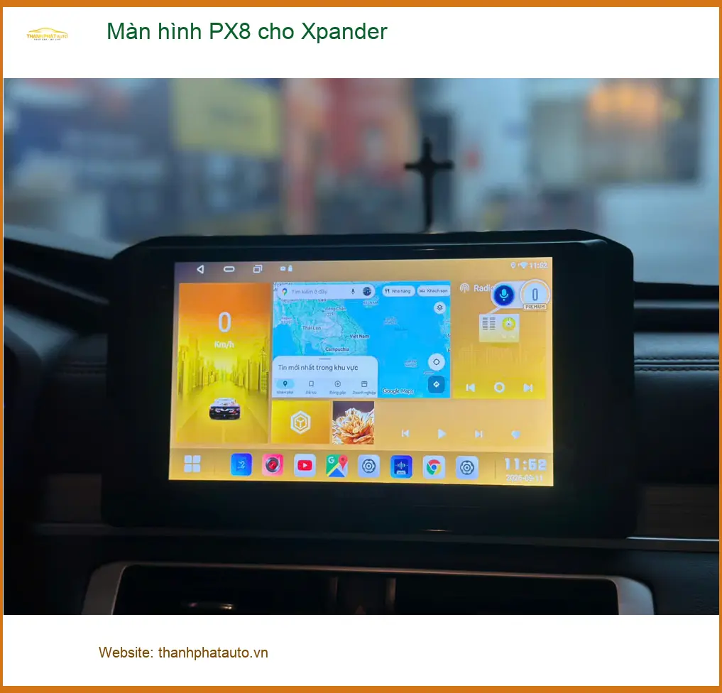 Chị Vân lắp màn hình PX8 cho Xpander tại Quận 12 vì màn zin thiếu tính năng