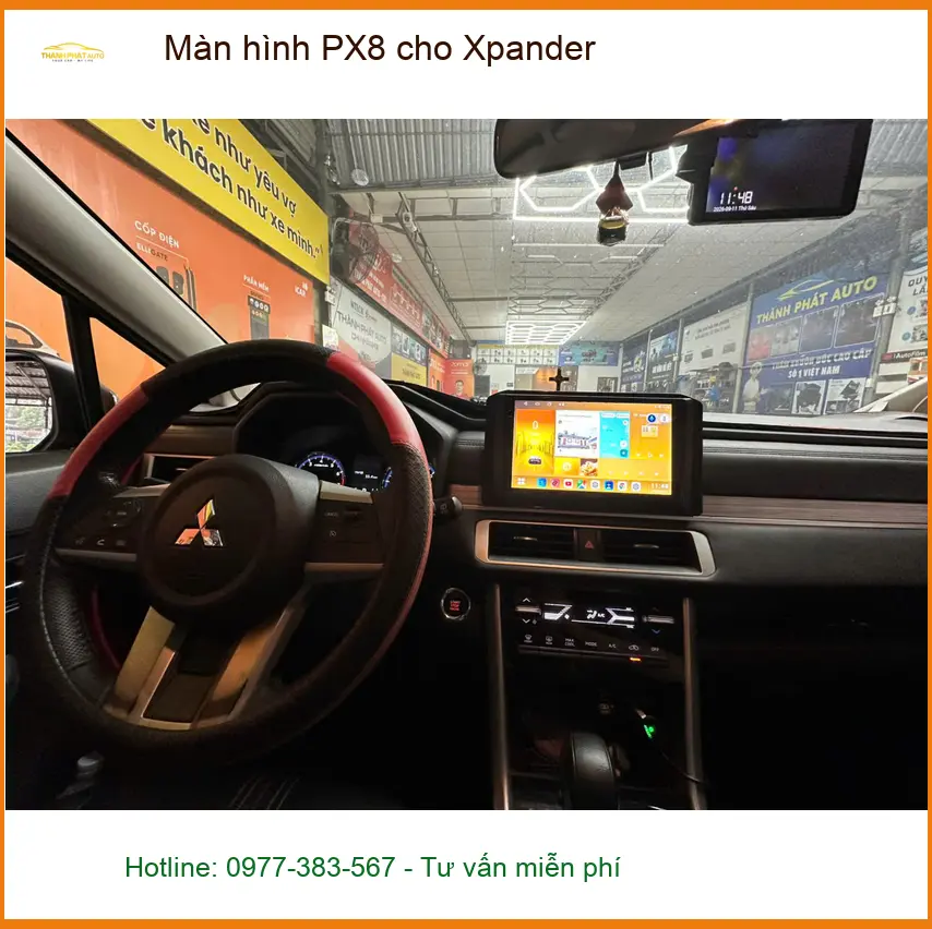 Chị Vân lắp màn hình PX8 cho Xpander tại Quận 12 vì màn zin thiếu tính năng ảnh thực tế 4