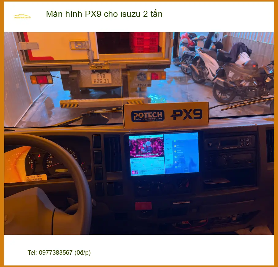 Anh Quang lắp màn hình PX9 cho isuzu 2 tấn ở Quận 9 để tiện theo dõi hành trình ảnh thực tế 3