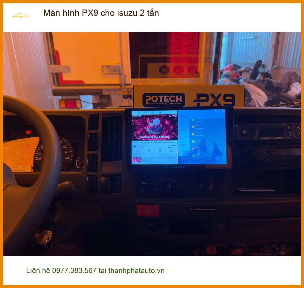 Anh Quang lắp màn hình PX9 cho isuzu 2 tấn ở Quận 9 để tiện theo dõi hành trình ảnh thực tế 5