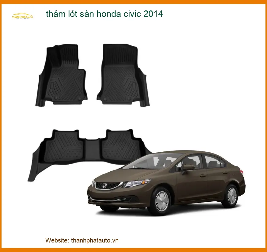 Thảm Lót Sàn Cao Su Honda Civic 2014 - Trung Tâm Lắp Đặt Chính Hãng TPHCM
