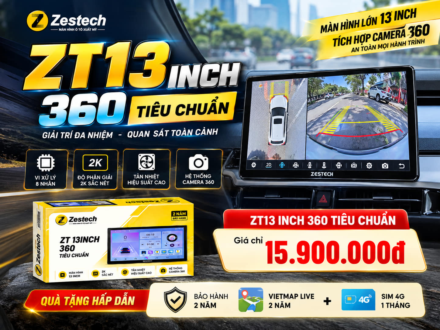 Màn Hình ZT13 Inch 360 Tiêu Chuẩn