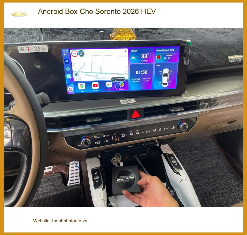 Anh Thành lắp Android Box cho Sorento 2026 HEV tại Quận 9 để nâng tầm giải trí ảnh thực tế 2