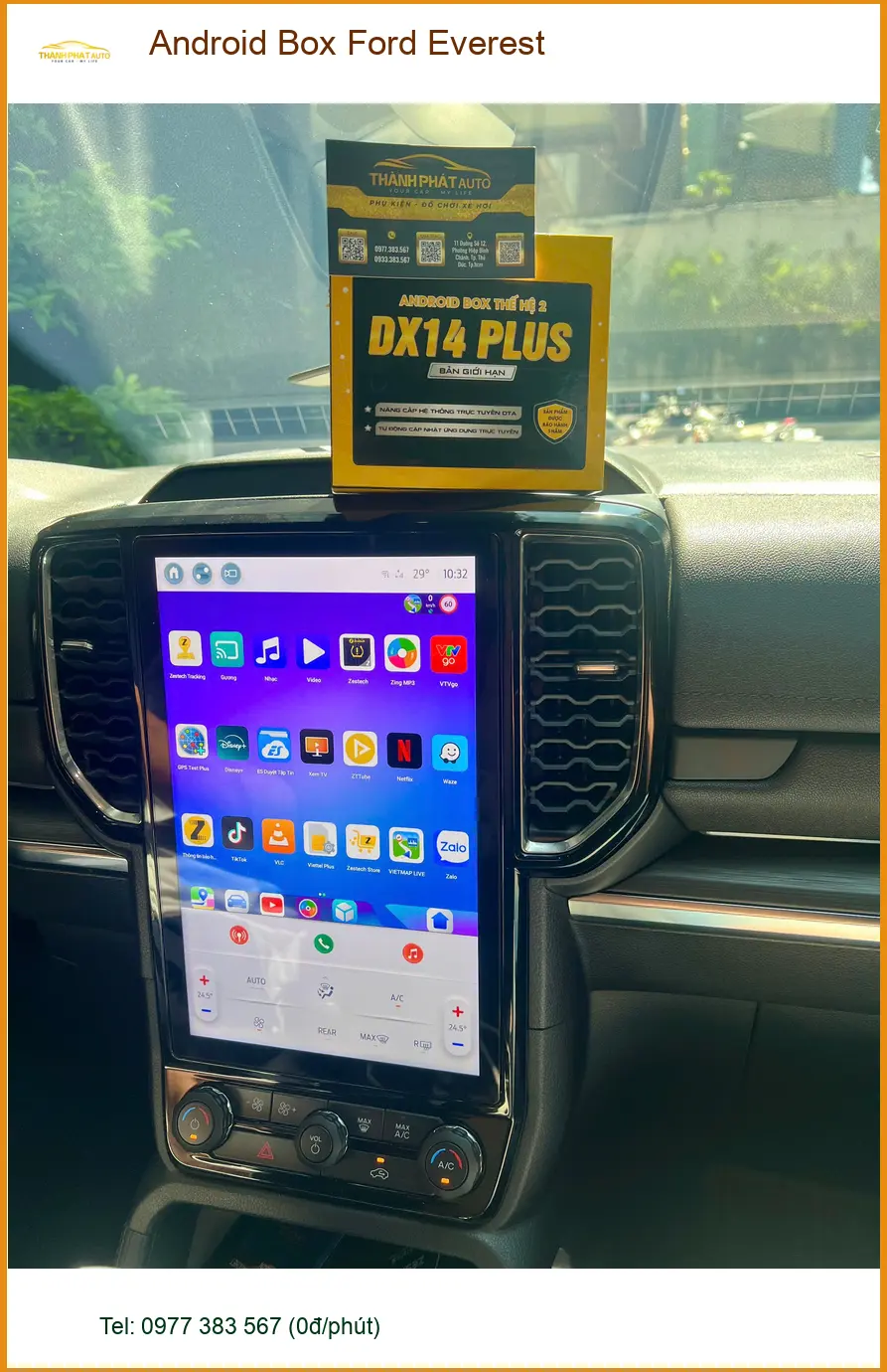 Bác Cường lắp Android Box Ford Everest tại Quận Thủ Đức để giữ màn zin