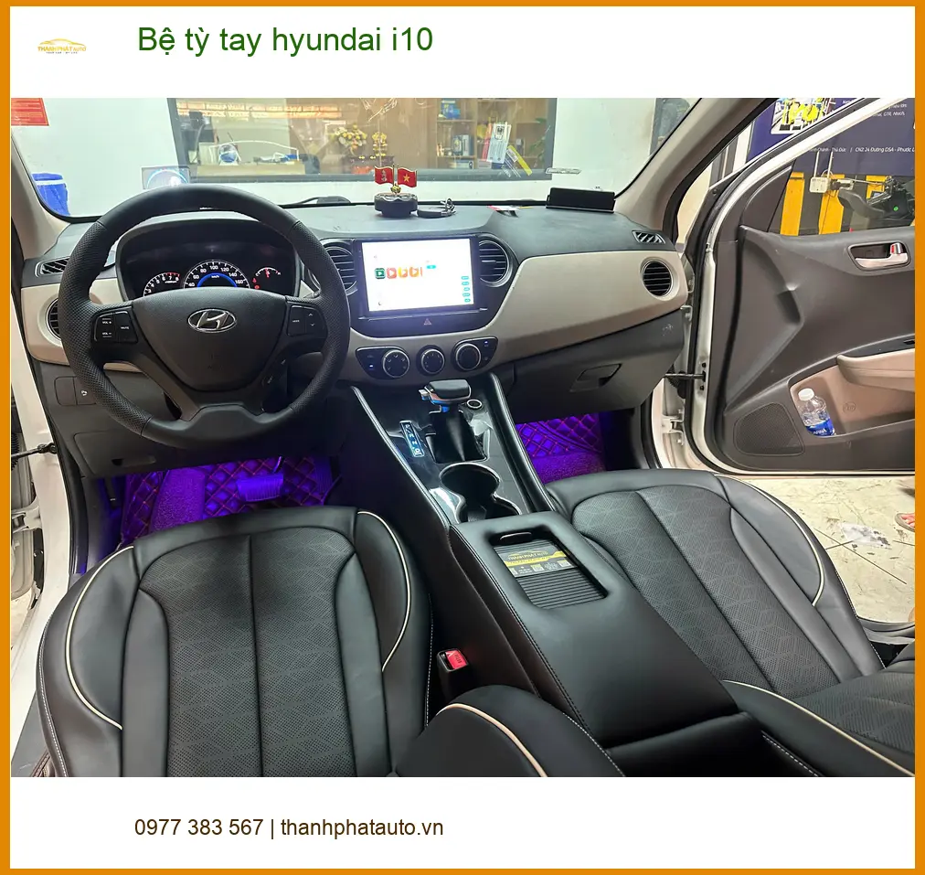 Bác Cường lắp bệ tỳ tay Hyundai i10 tại Quận Bình Tân để lái xe thoải mái hơn ảnh thực tế 3