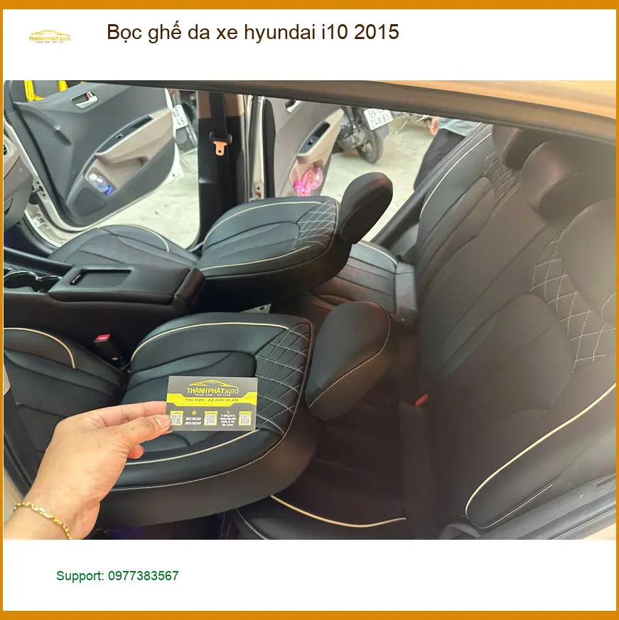 Anh Dũng bọc ghế da Hyundai i10 2015 tại Quận Tân Bình, nội thất như mới