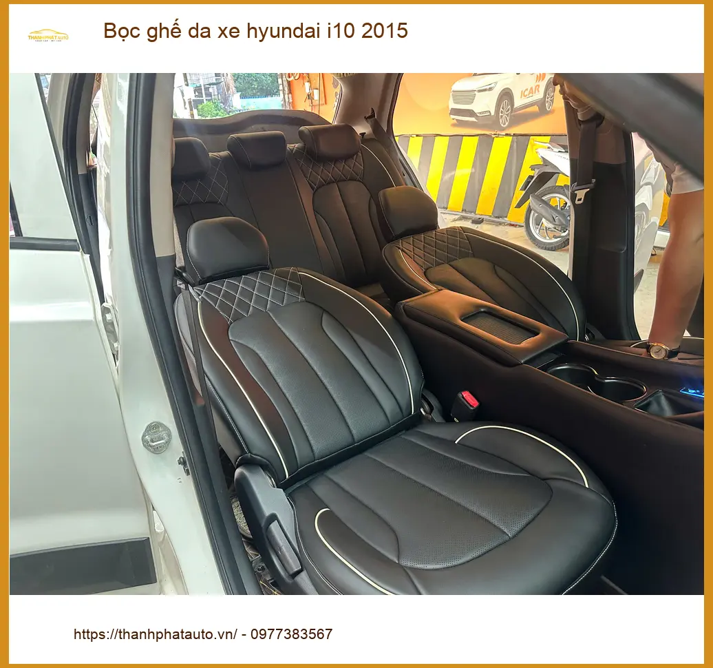 Anh Dũng bọc ghế da Hyundai i10 2015 tại Quận Tân Bình, nội thất như mới ảnh thực tế 2